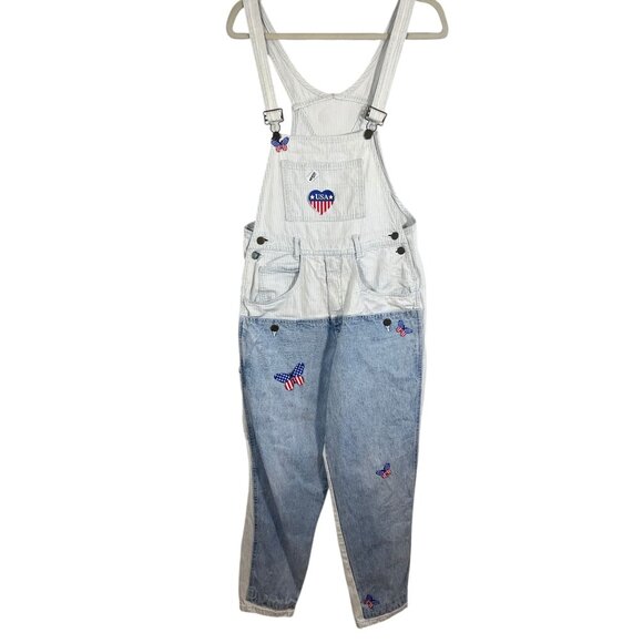 Guess Other - Vintage Guess Striped Denim Overalls Blue 3 Retro Y2K 90s Pinstripe Shabby Chic